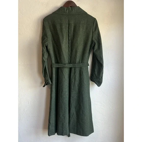 Vintage Lodenfrey Green Wool Coat Dress Heritage Loden Dark Academia 42 EU - Picture 13 of 14